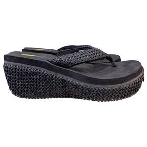 Volatile Bahama Rafia Platform Thong Vacation Sandals Size 8